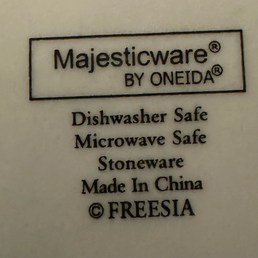 Set of 2 Majesticware by Oneida Freesia floral stoneware dinner plates, 11”